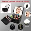 GIUWESOY Travel Makeup Bag with Light Up Mirror, Portable Makeup Bag with Led Light Women Waterproof Makeup Travel Case adjustable dividers Rechargeable Vanity Mirror with 3 Color Lights view 4