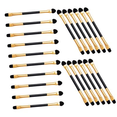 COOLHIYA 20pcs Dual-ended Eyeshadow Brushes for Women Precision Makeup Applicators with Soft Synthetic Bristles Compact Lightweight Design for Blending Shading Smudging and Highlighting Eye