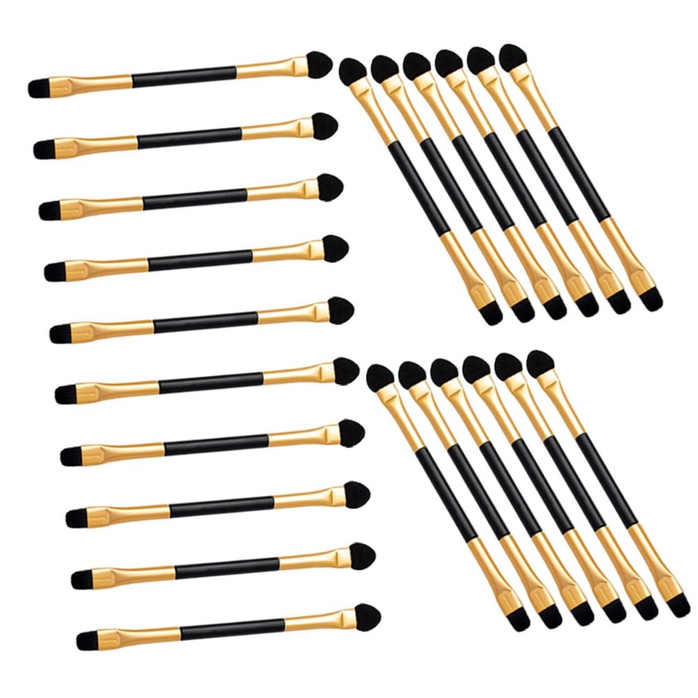COOLHIYA 20pcs Dual-ended Eyeshadow Brushes for Women Precision Makeup Applicators with Soft Synthetic Bristles Compact Lightweight Design for Blending Shading Smudging and Highlighting Eye