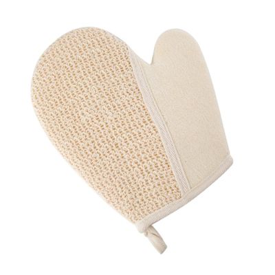 COOLHIYA 2pcs Exfoliating Bath Gloves Linen Body Scrubber Gentle Mitts for Adults Deep Dead Skin Removal and Smooth Skin Care Spa Use