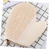 COOLHIYA 2pcs Exfoliating Bath Gloves Linen Body Scrubber Gentle Mitts for Adults Deep Dead Skin Removal and Smooth Skin Care Spa Use view 4