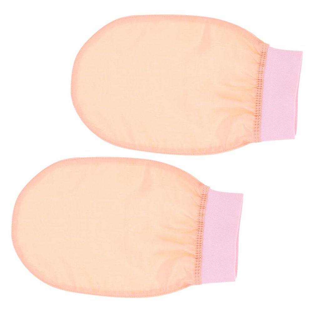 ETHZZLE 2Pcs Exfoliating Shower Mitts for Body Scrubbing Wear-resistant Imitated Silk Gloves Gentle Dead Skin Removal Bath Mitts for Legs Arms Chest for Home and Hotel Use