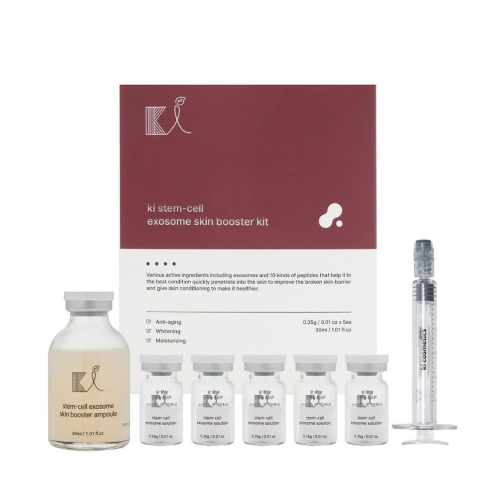 Stem-Cell Exosome Skin Booster Kit Booster Ampoule| Exosome, PDRN, Peptide, Collagen | Rejuvenation, Hydration, Anti-Aging | Korean Skincare 30ml (Solutions 0.01 oz x 5 Vials/Ampoule 1.01 fl.oz)