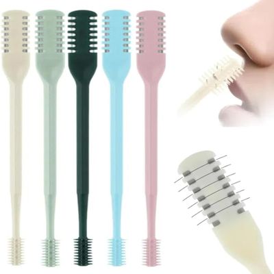 2-in-1 Nose Hair Trimmer and Ear Pick, Newly Upgraded Portable 360 Rotating Nose Hair Removal Tool, Dual Blades Prevent Hair Jamming, Suitable for Both Men and Women (Mixed, 6)