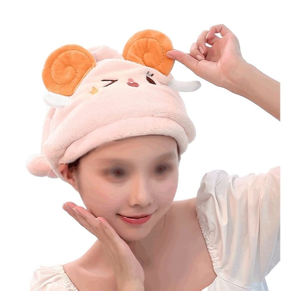 SIDUFHAOPKLL Cute Dry Hair Cap Women's Water-Absorbing Quick-Drying Shower Cap Thickened Wiping Hair Wrap Headscarf