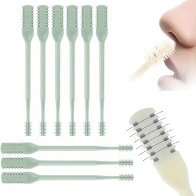 2-in-1 Nose Hair Trimmer and Ear Pick, Newly Upgraded Portable 360 Rotating Nose Hair Removal Tool, Dual Blades Prevent Hair Jamming, Suitable for Both Men and Women (Mint, 12)