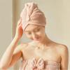 SIDUFHAOPKLL Grid Woman Towels Rapid Hair Drying Towel Bath Shower Cap Dry(Black) view 4