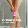 BAREWIZE Bikini Trimmer for Women, Electric Shaver for Women | LED Light, IPX7 Waterproof, USB-C Rechargeable, Ceramic Blade | Electric Razors for Women, Pubic Hair Trimmer Women (Petal Bonbon) view 4