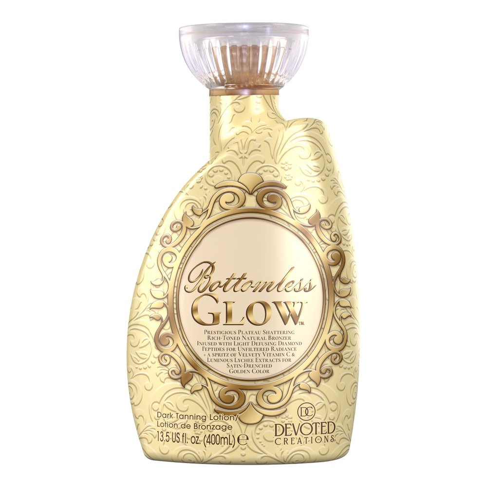 Devoted Creations Bottomless Glow - Prestigious Plateau Shattering Rich-Toned Natural Bronzer For Satin-Drenched Golden Color Dark Tanning Lotion