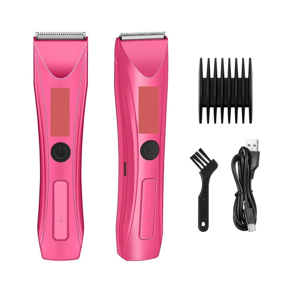Cortapelo Profesional Cortadora de Barba Mquina afeitar elctrica para Hombres Maquinilla(Pink)