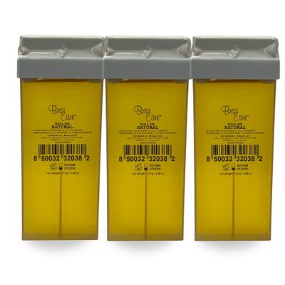 Brazcare 3x Roll-On Wax Cartridge - Liposoluble Formula for Hair Removal - Professional Quality Wax Refill - 100ml