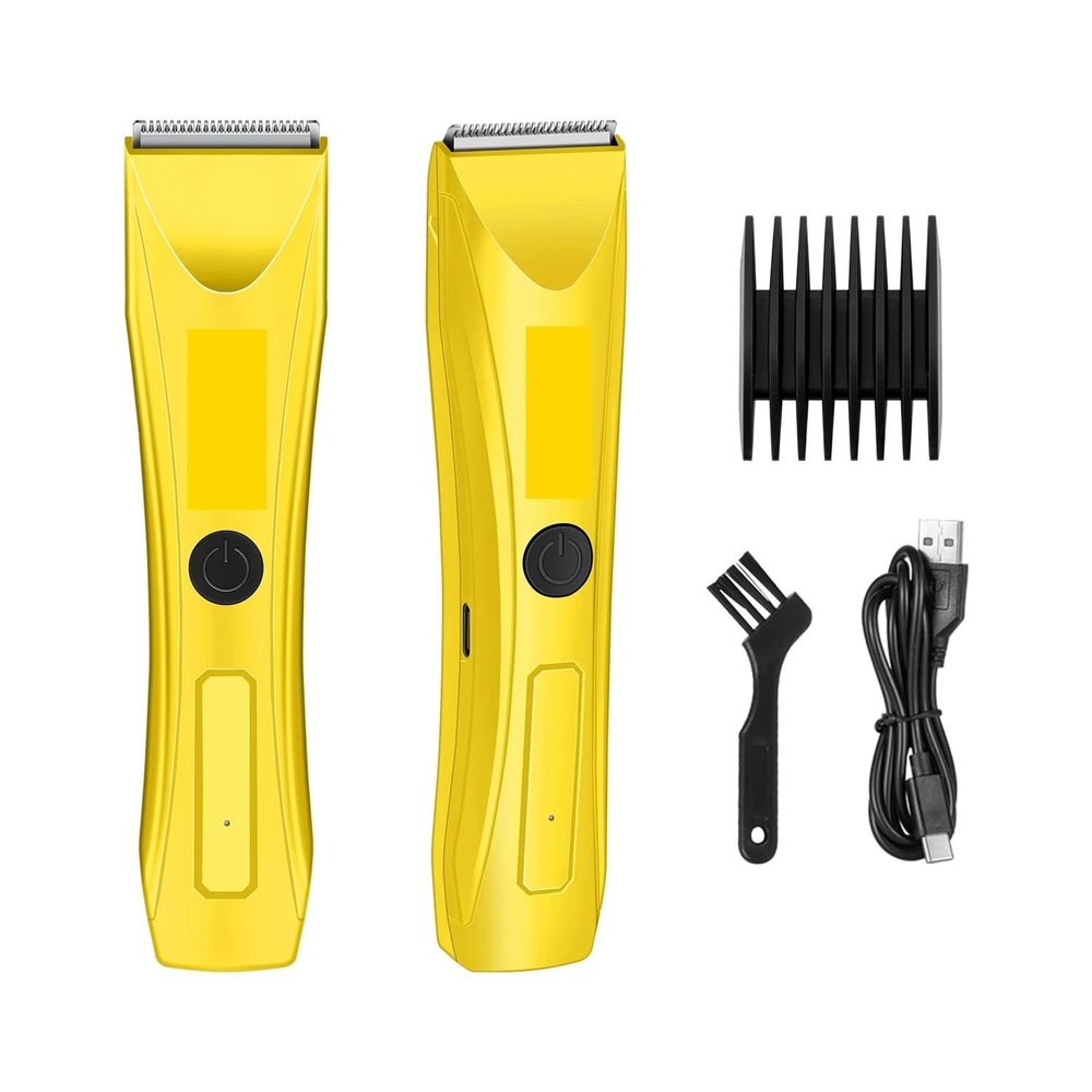 Cortapelo Profesional Cortadora de Barba Mquina afeitar elctrica para Hombres Maquinilla(Yellow)