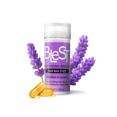 BLEST PROFESSIONAL HAIR CARE Hair Wax Stick with Biotin Portable Wax Stick for Hair for Edge Control and Frizz Non-Greasy Hair Styling Wax Stick for Sleek Hair Style 75g