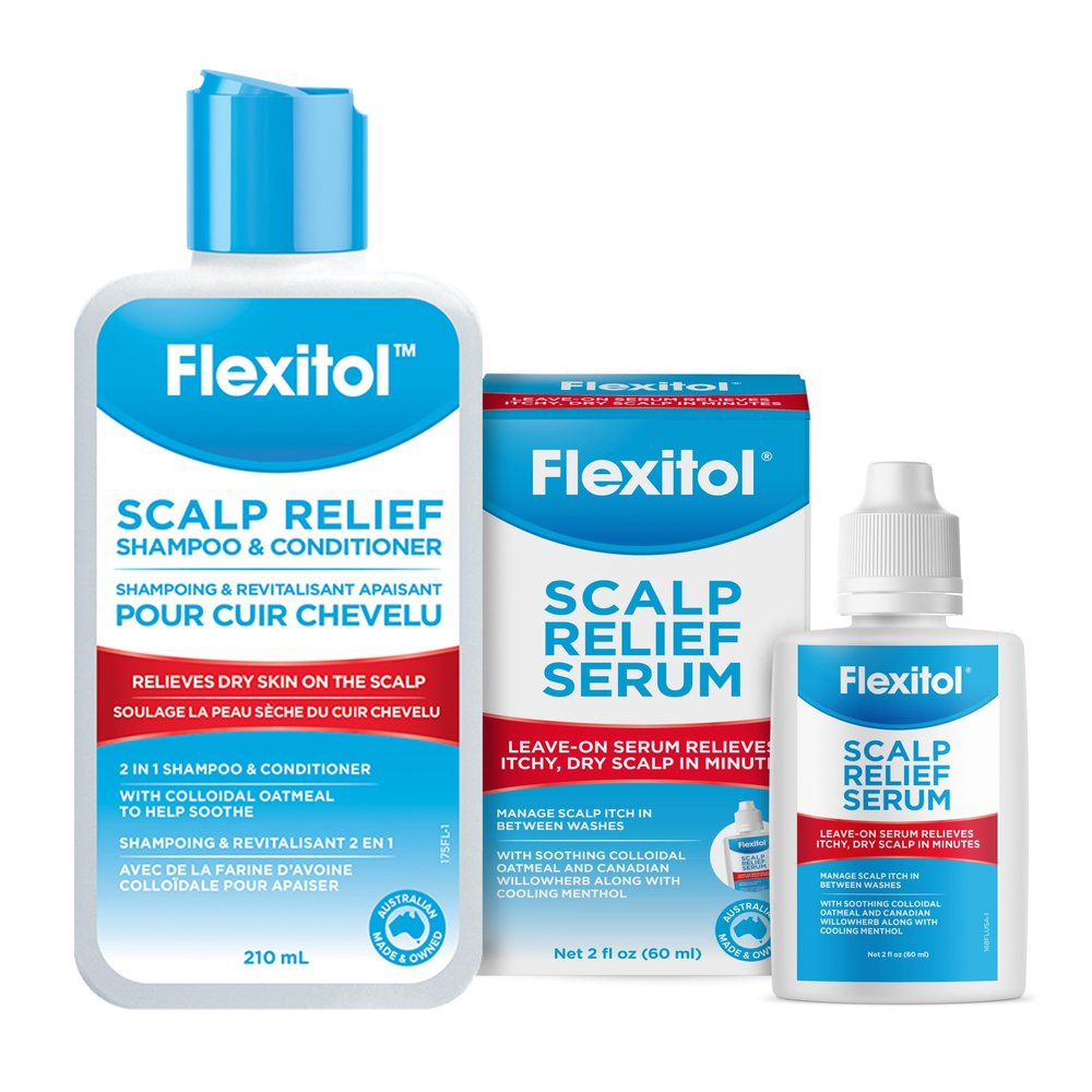 Flexitol Scalp Relief Shampoo & Conditioner 7.1 oz and Scalp Relief Serum 2 oz