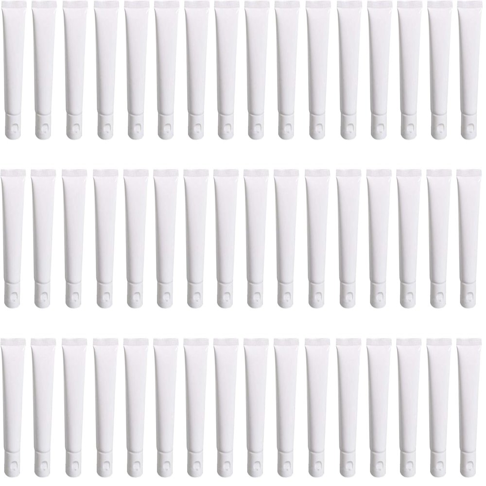 24PCS 30ML/1oz Empty Refillable Cosmetic Squeeze Tube Bottle Containers Jars Pot With Flip Cap For Makeup Shampoo Facial Cleanser Body Cream Shower Gel Liquids Lip Gloss (White) (Pack of 2)