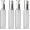 2PC Empty Glass Refillable Dispenser Pump Lotion Bottle White Frosted Cosmetic Pump Bottle Containers For Skin Care Cream Liquid Essential Oil (100ML/3.4oz) (Pack of 2) view 1
