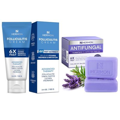 Folliculitis Treatment Cream & Antifungal Soap with Tea Tree Oil