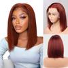 10 inch Bob Wig Human Hair, 13x4 HD Lace Front Wigs Human Hair, Glueless & Pre Plucked Bob Wig with Baby Hair, 180% Density Bob Wigs for Woman (reddish brown) view 1