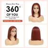 10 inch Bob Wig Human Hair, 13x4 HD Lace Front Wigs Human Hair, Glueless & Pre Plucked Bob Wig with Baby Hair, 180% Density Bob Wigs for Woman (reddish brown) view 3