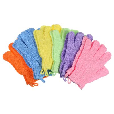 12Pcs Exfoliating Gloves, Scrub Gloves Exfoliating for Women,Shower Scrub Glove for Remove Dead Skin, Body Exfoliate, Bath, Spa(6Colors)