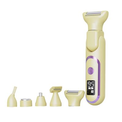 cdpdmai 5-in-1 Women Electric Razor, Bikini Trimmer, Bikini Shaver, Womens Shaver, Wet & Dry Use Painless Trimmer Groomer for Face Body Legs, Rechargeable Electric Lady Shaver(Color:Beige)