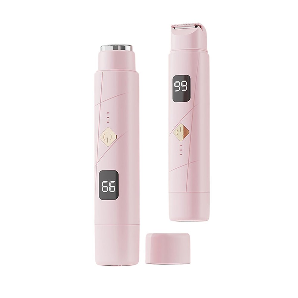 Ladies Smooth Leg Razor,Bikini Trimmer, Electric Women's Shaver, Double Head Shaver, Double Head Pubic Hair Trimmer, Double Head Body Hair Trimmer, Facial Hair Bikini , Groomer for Face, C(Color:Pink)