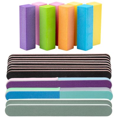 20/21Pcs Nails File and Buffer Rectangular Buffer Block File Polishing Professional Manicure Tools Set Nail Drill Bits
