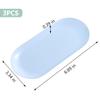 3Pcs Manicure Tools Storage Tray, Oval Plastic Storage Dish Nail Art Accessory Display Trays, Jewelry Rhinestone Organizer Plate, Makeup Cosmetic Nail Decorations Storages PlateBlue view 2