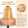 12 inch Bob Wig Human Hair, 13x4 HD Lace Front Wigs Human Hair, Glueless & Pre Plucked Bob Wig with Baby Hair, 180% Density Bob Wigs for Woman (27/613) view 4