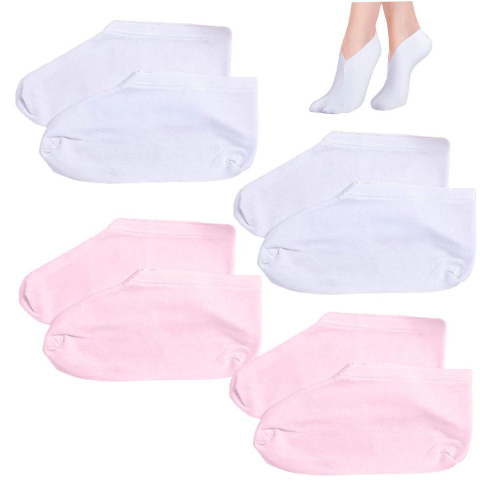 4 Pairs Lotion Socks for Dry Feet Overnight Cotton, Foot Moisturizing Socks Reusable for Moisturizing, Repairing and Softening Cracked Heels
