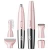RFSCDI 5-in-1 Rechargeable Nose & Facial Hair Trimmer - IPX7 Waterproof Dual Edge Grooming Kit for Men & Women, Perfect for Hair Removal of Nose, Eyebrows, Arm, Bikini, and Ear Hair (Pink) view 1