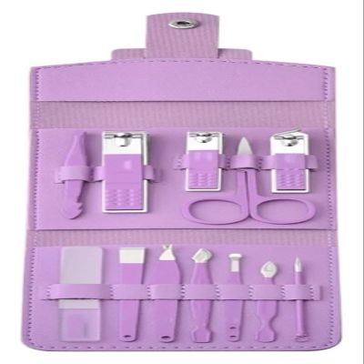 12 Piece Manicure and Pedicure Nail Clipper Set Kit for Women and Men (Purple 11.5 * 10cm)