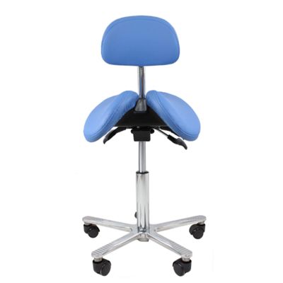 Adjustable Saddle Chair with Backrest for Home, Dental, Salon, Office - Ergonomic Rolling Saddle Stool for Improved Posture and Comfort(C Small)