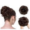 Messy Bun Hair Piece for Women, Wavy Curly Ponytail Extensions, Brown Highlight Blonde Scrunchie, Thick Hair Bun Updo view 2