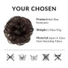 Messy Bun Hair Piece for Women, Wavy Curly Ponytail Extensions, Brown Highlight Blonde Scrunchie, Thick Hair Bun Updo view 3