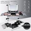24" Large Capacity Makeup Trolley LED Light Mirror Rolling Cosmetic Case Waterproof Storage Vanity for Artists Travel Organizer-pink view 4
