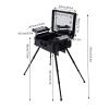 ZHLINUO Makeup Train Case with 8 LED Lights, Professional Rolling Lighted Cosmetic Organizer Box with 4 Rolling Mirror & Stands & Wheels, Professional Artist Trolley Studio Free Standing Case view 2