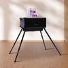 ZHLINUO Makeup Train Case with 8 LED Lights, Professional Rolling Lighted Cosmetic Organizer Box with 4 Rolling Mirror & Stands & Wheels, Professional Artist Trolley Studio Free Standing Case view 3