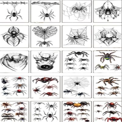 20 Halloween tattoo stickers, dark spider flower arm atmosphere decoration tattoo stickers, suitable for decoration accessories of makeup parties, parties and festivals