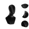 17.7-Inch Mannequin Head, Bust Mannequin Head Wig Display with Shoulder Wig and Hats Display Stand Manikin Velvet Head for Wig Hairdresser Training Cap Salon Display, and Travel Use(Black) view 2