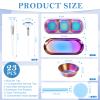 23 Rainbow Esthetician Facial Supplies 3 Stainless Steel Face Mask Mixing Bowls 3 Fan Brushes Esthetician 3 Facial Flat Brushes Skincare Tray 3-Compartment Serving Tray 12 Compressed Facial Sponges view 2