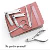7 Piece Stainless Steel Nail Care Set with Travel Case Manicure and Grooming Tools Nail Clippers Kit (Gray 1set) view 2
