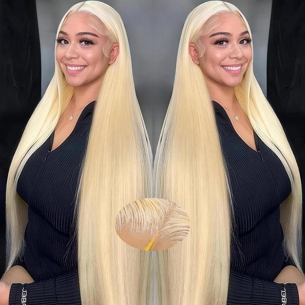 JKD 26 In Blonde Wear and Go Glueless Wigs Human Hair 220% Density 613 Lace Front Wig Human 7x5 Blonde Straight Wig HD Lace Closure Wigs Pre Plucked Pre Cut Bleached Knots With Baby Hair