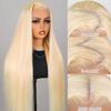 JKD 26 In Blonde Wear and Go Glueless Wigs Human Hair 220% Density 613 Lace Front Wig Human 7x5 Blonde Straight Wig HD Lace Closure Wigs Pre Plucked Pre Cut Bleached Knots With Baby Hair view 2