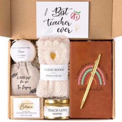Teacher Appreciation Gifts Bulk, Thank You Gifts for teachers women, Appreciation Gift for Teachers, Relaxation Thank You Spa Gift for Best Teacher, Brown