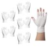 5 Pairs Fingerless Moisturizing Gloves - 100% Cotton White Therapy Gloves, Fingerless Cotton Moisturizing Gloves Cut 5 Fingertips, Breathable Night Gloves for Overnight Hydration, Dry Hands Care view 1