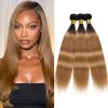Honey Blonde Bundles Human Hiar 24 26 28 inch Ombre Straight Hair Weave for Black Women Brazilian Virgin Hair 12A Quick Weave 3 Bundles Double WeftBlack Ombre Honey Blonde#T1B/27) view 1