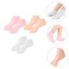 COOLHIYA 3Pairs Moisturizing Socks for Women Dry Cracked Feet Treatment Softening Heel Covers Hydrate Nourish Foot Care XL White Pink view 2