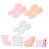 COOLHIYA 3Pairs Moisturizing Socks for Women Dry Cracked Feet Treatment Softening Heel Covers Hydrate Nourish Foot Care XL White Pink view 4