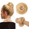 hair bun, Curly 100% Human Hair Fluffy Bun Scrunchies(Bright gold) view 1